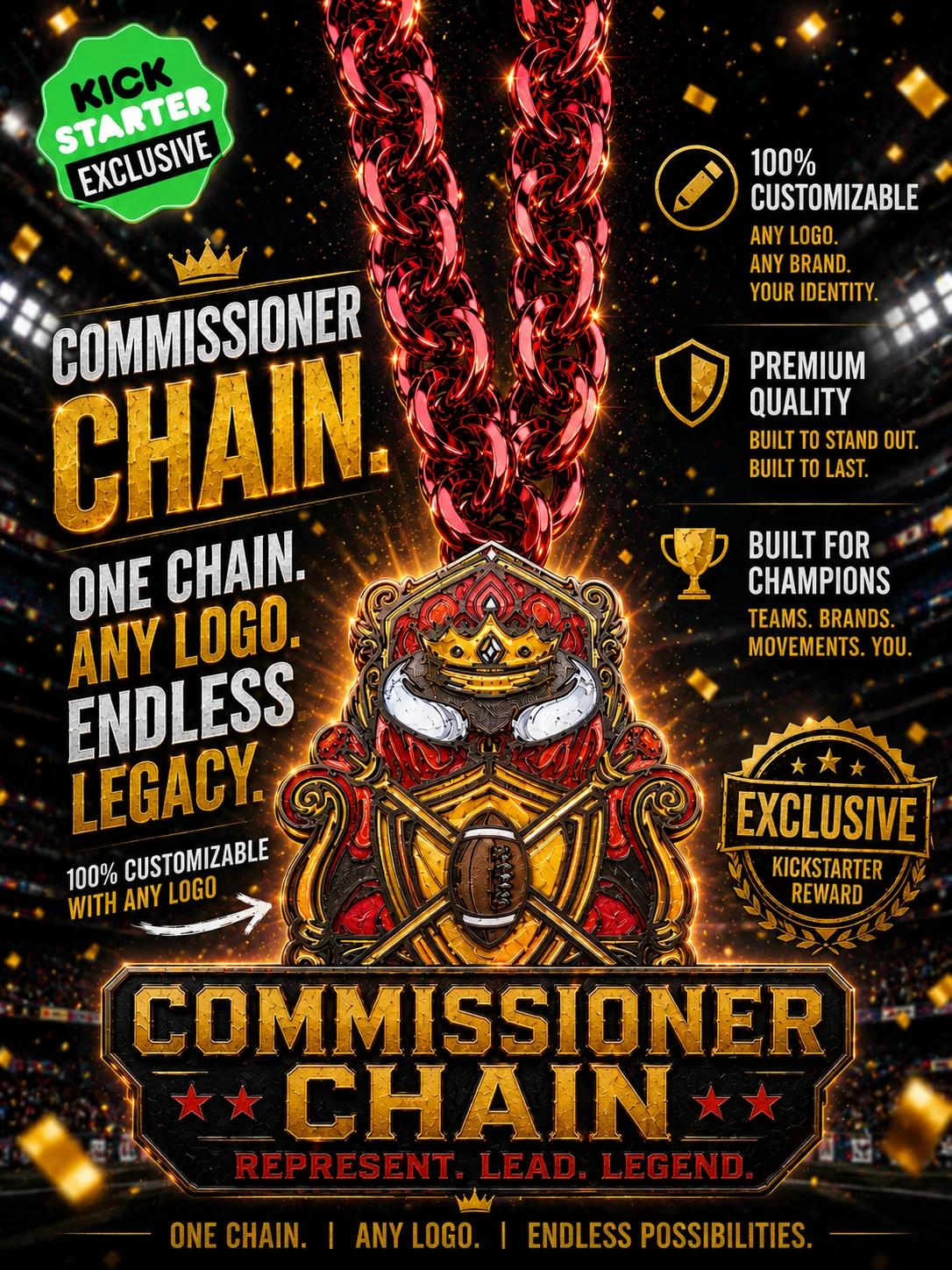 Crowned Champs Commissioner Chain $50