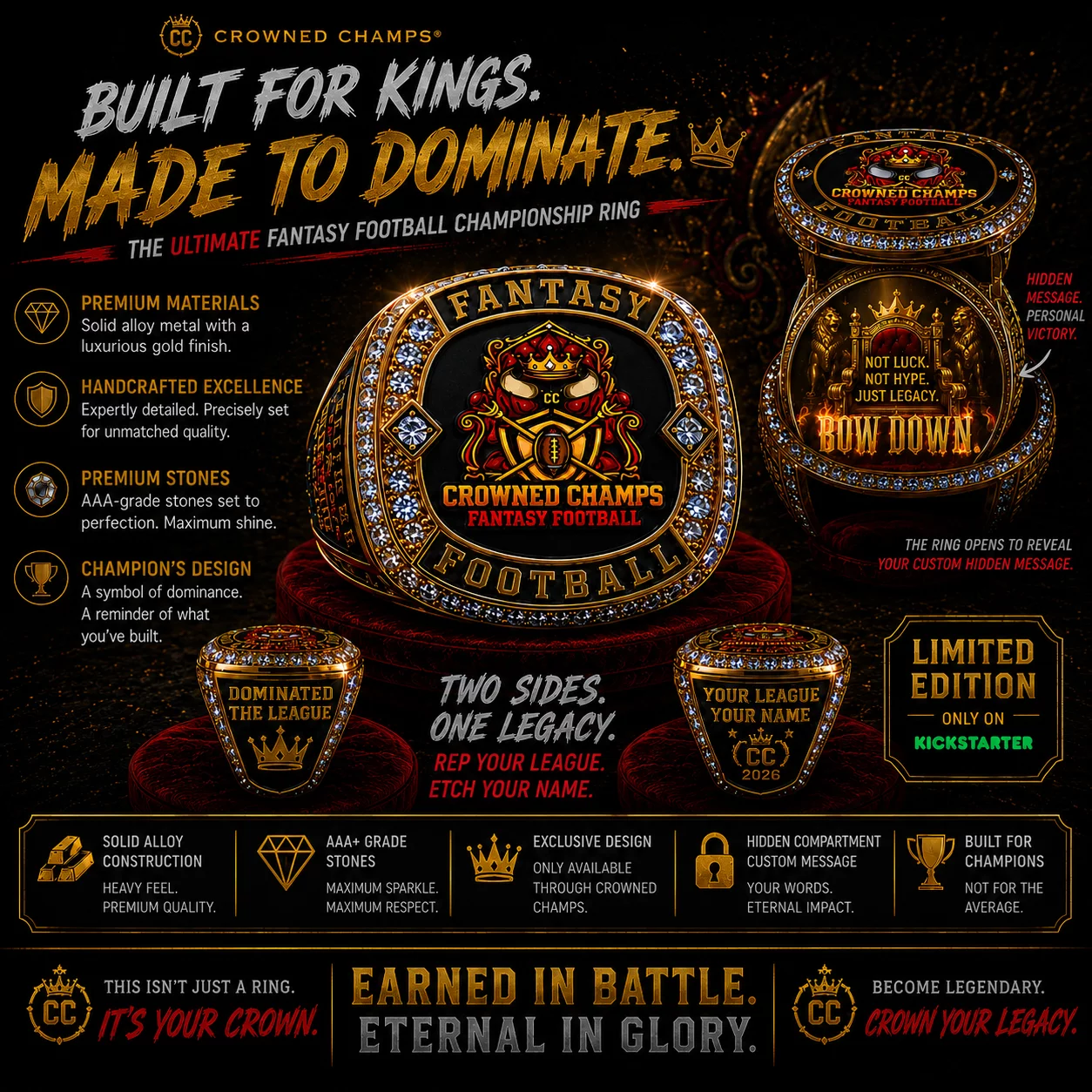 Crowned Champs Championship Ring $50